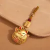Pingente Chaveiro de Metal de Alta Qualidade, Cabacinha Oca, Estilo Chinês Cinnabar, Ornamento Fofo