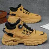 Botas Martin para Hombre de Caña Alta Ocultas para Aumentar la Altura Otoño Transpirables Retro Zapatos de Papá Casuales con Suela Gruesa Botas de Trabajo para Hombre