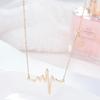 Collar ECG de acero de titanio estilo coreano, color oro rosa, moderno, resistente al color, a la moda, elegante, cadena para la clavícula de lujo ligero, venta directa de fábrica