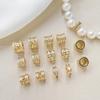 Cuentas huecas de circonita con incrustaciones chapadas en oro real de 14 quilates, joyería hecha a mano, pulsera, collar, accesorios con cuentas de perlas.