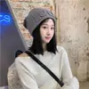 Gorro de Punto Grueso Otoño e Invierno para Mujer con Circunferencia de Cabeza Grande para Hacer que la Cara Parezca Más Pequeña, Gorro con Letras para Mujer, Pañuelo para la Cabeza Estilo Japonés que Cubre las Orejas, Gorro de Punto Engrosado
