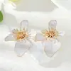 Conjunto de Joias Transfronteiriças Europeu e Americano: Conjunto de Colar, Brincos, Pulseira e Anel de Flor em Camadas com Gotejamento de Óleo, Acessórios de Mão, Pulseira de Pulso