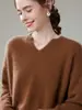 Nuevo Estilo Primavera y Otoño 2026 Suéter de Cachemira con Cuello en V para Mujer, Suéter Suave de Manga Larga, Ropa de Punto de Cachemira Cálida