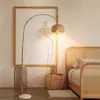 Lámpara de Piso de Ratán Estilo Wabi-Sabi Vintage, Popular en Redes Sociales, para Sala de Estar, Lado del Sofá, Habitación con Temática de Pesca, Lámpara de Pie Acogedora
