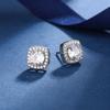 Anillo de circonita de simulación de bolsa cuadrada chapado en pt950, propuesta de ocho corazones y ocho flechas, quilate diamante, anillo abierto para mujer