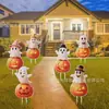 Halloween Pátio Cartão Thriller Fantasma Abóbora Teia de Aranha Morcego Gato Preto Múmia Frankenstein Decoração