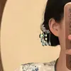 Novo grampo de cabelo verde em forma de U com lótus estilo chinês para mulheres, grampo de cabelo com borla estilo antigo, acessório de cabelo para cheongsam, grampo de cabelo com tendência nacional, ornamento de cabelo Hanfu