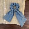 Fitas de Denim Texturizado Retrô Coreano, Elásticos de Cabelo de Intestino Grosso de Alta Qualidade para Mulheres, Elásticos de Cabelo para Rabo de Cavalo de Alta Elasticidade, Tiara de Cabelo de Novo Estilo