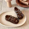 Zapatos de piel para niños estilo coreano, nuevos modelos de primavera y otoño, zapatos Mary Jane para niñas, zapatos de corte bajo de rendimiento, elegantes zapatos de princesa para bebés
