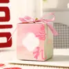 Nuevo Estilo "Nuestra Familia Es Feliz" Caja Creativa de Empaque para Dulces de Boda, Regalo de Recuerdo con Personaje de "Doble Felicidad", Caja de Regalo Cuadrada, Caja Vacía