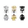 Clips magnéticos para orejas sin perforaciones para hombres y mujeres, aretes cuadrados de circón de cristal, acero, orejas falsas de clip no perforadas