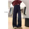 Jeans de Pierna Ancha Azul Oscuro para Mujer Nueva Llegada Primavera y Verano talla extra chica gordita Pantalones Rectos Sueltos Adelgazantes