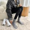 Meias de lã para crianças outono e inverno quentes agulha dupla cano grosso estilo japonês puxável cor sólida meias de caxemira meias empilhadas