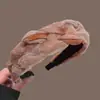 Faixa de Cabeça Outono e Inverno para Mulheres, Faixa de Cabeça de Aba Larga para Lavar o Rosto, Coque de Cabelo Retrô com Topo Alto, Acessório de Cabeça de Luxo Acessível para Uso Externo