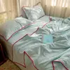 Juego de Cuatro Piezas de Colcha de Verano con Borde de Concha y Puntada Triangular de Color Sólido Clase A, Colcha de Seersucker Fresca y Simple para Aire Acondicionado Venta al por Mayor Transfronteriza
