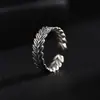 Anel Vintage Espiga de Trigo Masculino Tendência Distinto Aberto Moda Estilo Hip-hop Prata Tailandesa Imitação Argola de Orelha Anel Masculino Ping An