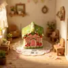 Simulação Cabana de Floresta Fofa Casa de Bonecas Cenário Atmosfera Decoração em Microescala Chaveiro Acessórios para Joias DIY
