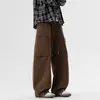 Otoño 2025 Nuevo Clásico Americano Moderno Único Estilo Ropa de Trabajo Streetwear Pantalones Curvos para Hombres y Mujeres, Tendencia Estilo Hong Kong Pierna Ancha
