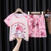 Pijama Infantil Verão Manga Curta Meninos Fino Fofo Princesa Crianças Médias e Grandes Meninas Desenho Animado Pijama Conjunto de Roupas para Casa