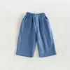 Calça de veludo cotelê de algodão estilo coreano 26 outono/inverno, modelo cenoura, para meninos e meninas, calça longa casual versátil, calça infantil solta de perna reta