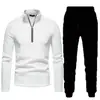 Suéter masculino de inverno com zíper na gola alta cor sólida camisa base casaco terno masculino