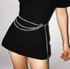 Joias Transfronteiriças Europeias e Americanas Corrente de Cintura Metálica Multicamadas Retrô Corrente Punk Decorativa Feminina Acessórios de Corrente Versátil para Calças Atacado