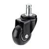 Silla giratoria de paso negro rueda de silla giratoria rueda universal silla de e-sports silla de oficina polea rodillo base de silla de computadora de doble rodamiento PU