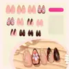 Uñas Postizas Otoño e Invierno Manicura Popular Hechas a Mano Doradas Talladas en 3D Francesas Lujo Ligero Estampado de Leopardo con Diamantes Uñas Postizas Puramente Hechas a Mano