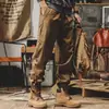Calça de Trabalho Retrô Pesada Americana para Homens, Calça Casual Espessa Solta de Outono e Inverno, Calça Jogger de Lã de Inverno para Homens