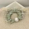 Goma para el pelo de malla con volantes de seda helada y perlas, de alta elasticidad, colorida y dulce, para mujeres