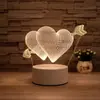 Oso en Forma de Corazón Luz de Noche 3D Celebridad de Internet Control Remoto Colorida Lámpara Ambiental para Dormitorio Mesita de Noche Regalo de Cumpleaños Personalizado Lámpara de Mesa para Niños