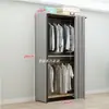 Perchero de Hierro Artístico de Estilo Abierto para Uso Doméstico Simple, Zapatero Metálico de Doble Capa, Ensamblaje de Estante de Armario