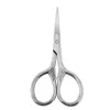 Tijeras de Acero Inoxidable para Recortar Cejas, Tijeras Curvas para Cejas, Tijeras Pequeñas de Maquillaje, Tijeras Compactas Retro Mini para Recortar Vello Nasal y Barba