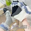 Meias Femininas Longas de Renda com Cadarço Cor Sólida, Estilo Doce e Cool, Versáteis Meias Femininas Altas de Algodão, Acessórios Estilo Japonês, Meias Miu para Mulheres