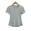 6059-25 Primavera Nuevo Estilo Chica Picante Americana Sexy Hueco Sin Espalda Corto Cuello Redondo Manga Corta Camisa de Espalda Camiseta