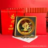 Peça de exibição de árvore da fortuna "Abundância Dourada e de Jade" estilo chinês em ouro puro 999, decoração de pintura de moldura de tesouro atraente para a sorte criativa, atacado personalizado