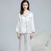 Pijama de Seda para Mujer Traje de Dos Piezas de Manga Larga para Primavera y Verano 100% Seda de Morera Nuevo Conjunto de Verano Ropa de Casa