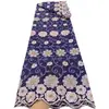 Estilo Étnico Planta Floral Bordado 3D Tecido de Algodão Vazado Roupas Femininas Africanas Tecido Bordado para Banquete Tissu