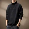 Sudadera de chenilla de cuello alto medio de alta gama para hombre, nueva colección Otoño 2026, chaqueta holgada de pana de manga larga de talla grande
