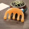 Pente de Massagem Meridiano de Cinco Dentes Resina Cabeça Grande de Dentes Terapia de Pontos de Acupuntura Meridianos Artefato Cinco Garras Descompressão Portátil Pente Pequeno