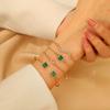 Pulsera de Diamantes Cuadrados Verdes Set Geométrico Retro Europeo y Americano Amor Estrella Traje de Pulsera Moda Ins Pulsera Combinable para Mujer