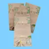 Bolsa Plana Sellada por Tres Lados Personalizada Impresa a Color Papel Kraft Mate Bolsa para Empaque de Té Bolsa Navideña Transfronteriza Estampado en Caliente