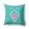 Funda de Almohada de Poliéster Decoración de Coche Hogar Funda de Almohada Estampada QTP04