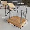 La plataforma para director de coro musical es un escenario de coro de madera maciza, móvil, plegable, deslizante y telescópico, con tres niveles de escalones.