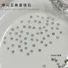 Mini Decorações 3D de Estrela de Zircônia para Unhas 3mm Pentagrama Strass de Fundo Plano Strass de Formato Irregular para Unhas Postiças