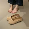 ¡Versión de piel de oveja! Zapatos de vestir de corte bajo con suela plana de 1 cm para mujer, 2026 primavera y otoño, nuevos mocasines slip-on de flocking