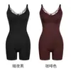 Nuevo body reductor de una pieza negro chocolate Otoño/Invierno para mujer con copas de sujetador integradas, control de abdomen, realce de glúteos, faja invisible para la cintura, ropa interior moldeadora para mujer