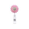 Clip para insignia con hebilla telescópica de fácil extracción, con diseño de flor de girasol de metal y diamantes incrustados de Amazon.