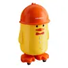 Cubo de basura de dibujos animados de patito amarillo con tapa deslizante para el hogar, habitación infantil, dormitorio, con ruedas, cubo de basura de pingüino de doble compartimento móvil