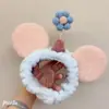 Mickey pelúcia desenho animado beleza maquiagem rosto faixa de cabelo casca de fruta com pequena flor faixa de cabelo acessórios de cabelo atacado